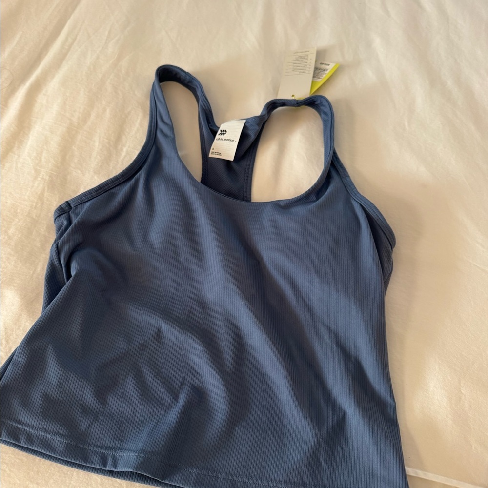 All In Motion Blue Racerback Tank Top